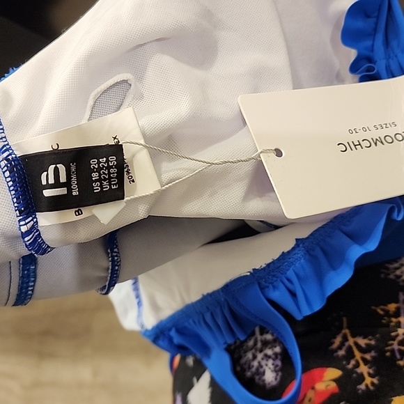 NEW Bloomchic frill trim ruffle hem ruched swim dress 2x - Picture 5 of 7